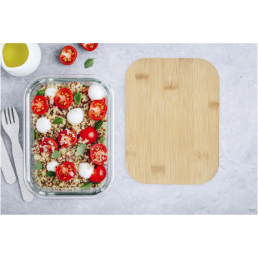 Logotrade corporate gift image of: Roby glass lunch box with bamboo lid