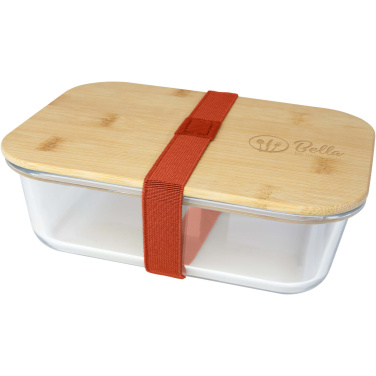 Logo trade promotional giveaway photo of: Roby glass lunch box with bamboo lid