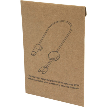 Logotrade promotional merchandise photo of: Citala 5-in-1 recycled plastic 30 cm data sync and 27W fast charge cable
