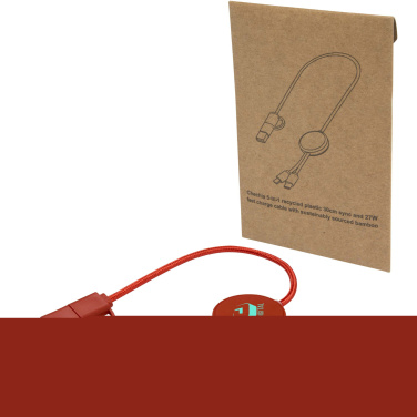 Logotrade business gift image of: Citala 5-in-1 recycled plastic 30 cm data sync and 27W fast charge cable