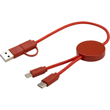Logotrade corporate gift picture of: Citala 5-in-1 recycled plastic 30 cm data sync and 27W fast charge cable