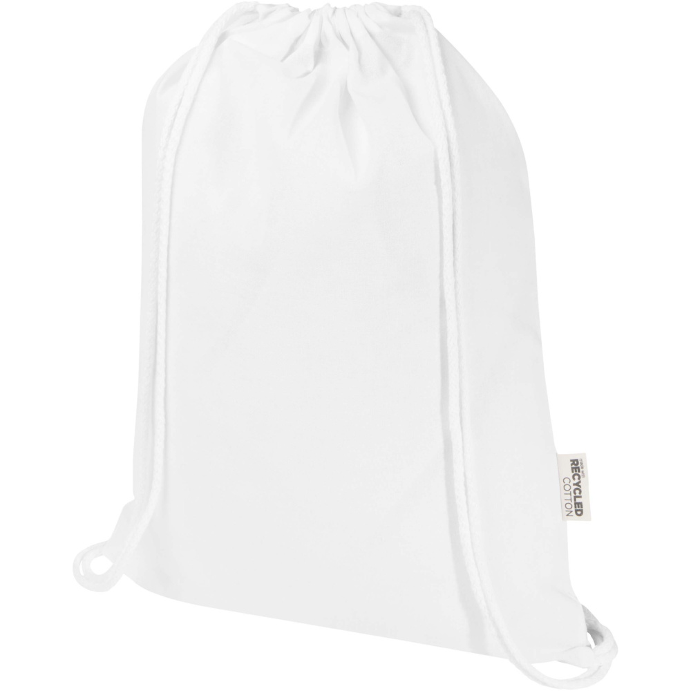 Logo trade advertising products image of: Oregon Blend 140 g/m² GRS recycled drawstring bag 5L