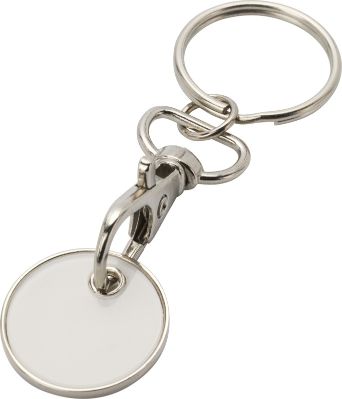 Logo trade promotional gifts image of: Rory keyring with trolley coin