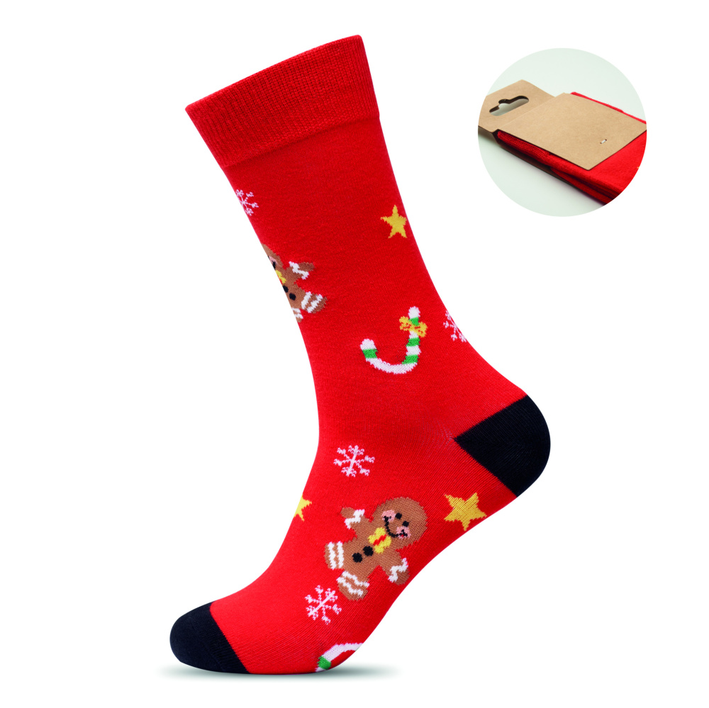 Logo trade promotional giveaways picture of: Pair of Christmas socks L