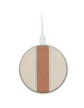 Logo trade business gifts image of: Cork wireless charger 15W