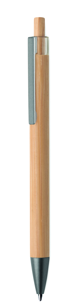 Logo trade promotional item photo of: Push button bamboo pen