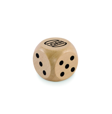 Logo trade promotional items image of: Schima wooden dice 3cm dia