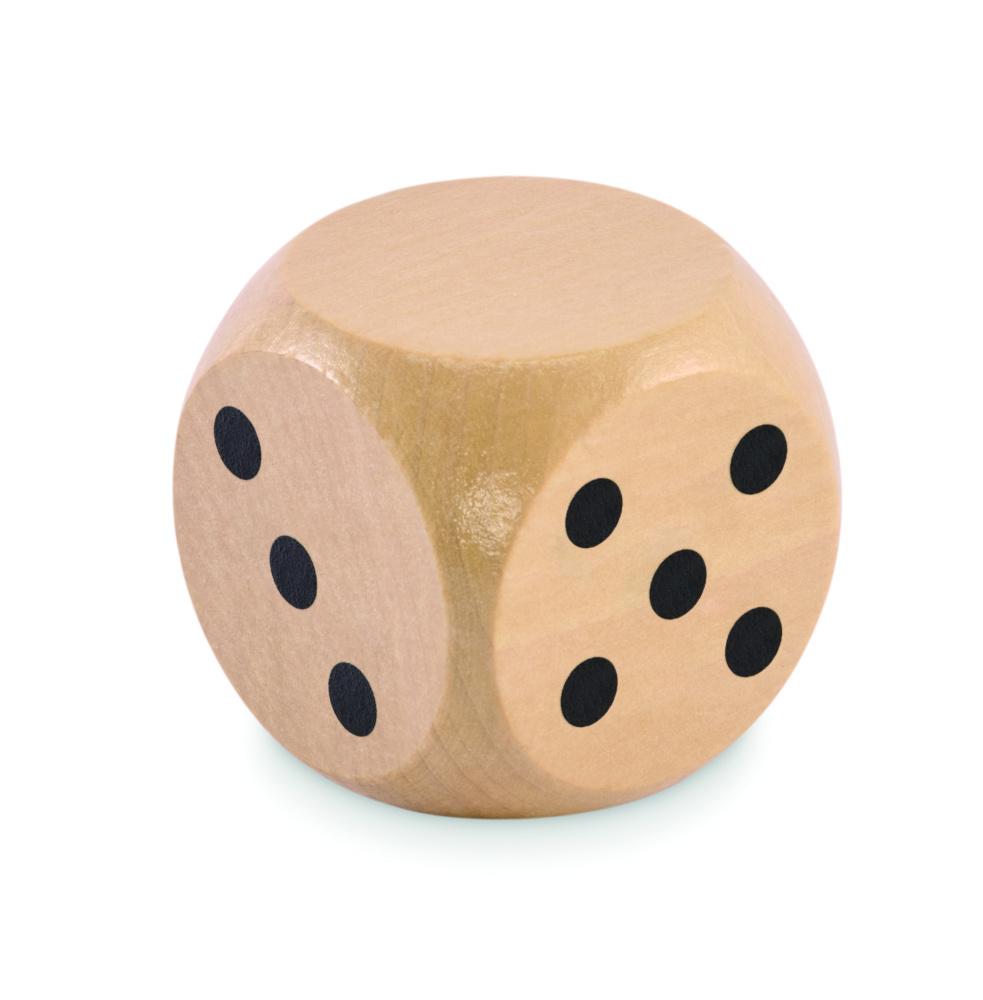 Logo trade business gifts image of: Schima wooden dice 5cm dia