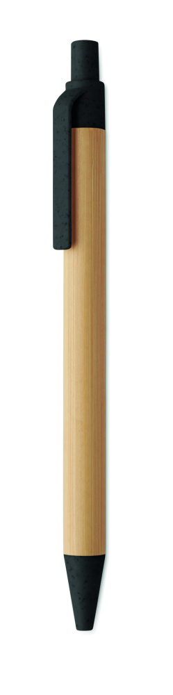 Logo trade promotional item photo of: Push button ball pen in bamboo