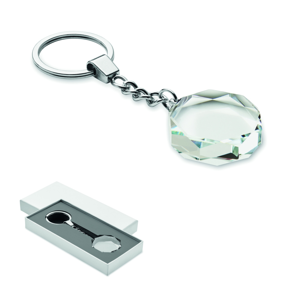 Logo trade advertising products picture of: Glass round award key ring