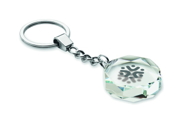 Logo trade promotional giveaways image of: Glass round award key ring