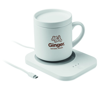 Logo trade promotional merchandise photo of: Wireless charger mug warmer set