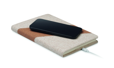 Logo trade business gifts image of: A5 notebook with 15W charger