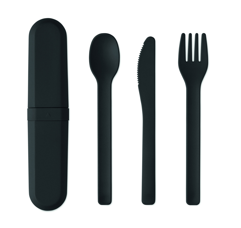 Logotrade promotional gift picture of: Cutlery set and case in PLA
