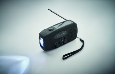 Logo trade corporate gifts image of: Portable radio SOS with LED torch