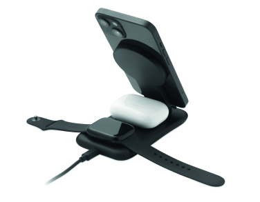 Logo trade promotional giveaways image of: 3 in 1 wireless charger 15W