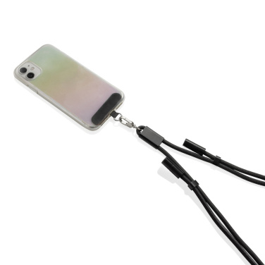 Logo trade corporate gifts picture of: LoopAmp RCS RPET adjustable phone cord with 60W cable