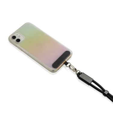 Logo trade promotional products image of: LoopAmp RCS RPET adjustable phone wrist strap 60W cable