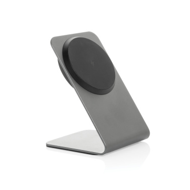 Logo trade promotional merchandise picture of: Terra aluminium 15W magnetic wireless charging phone stand