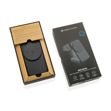 Logo trade business gift photo of: Urban Vitamin Arcadia RCS rplastic 15W 3in1 magnetic charger