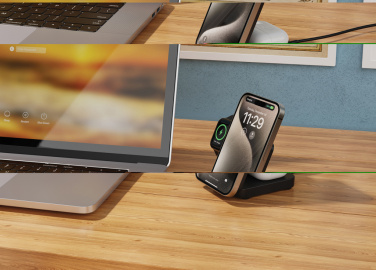 Logotrade promotional gift picture of: Urban Vitamin Arcadia RCS rplastic 15W 3in1 magnetic charger