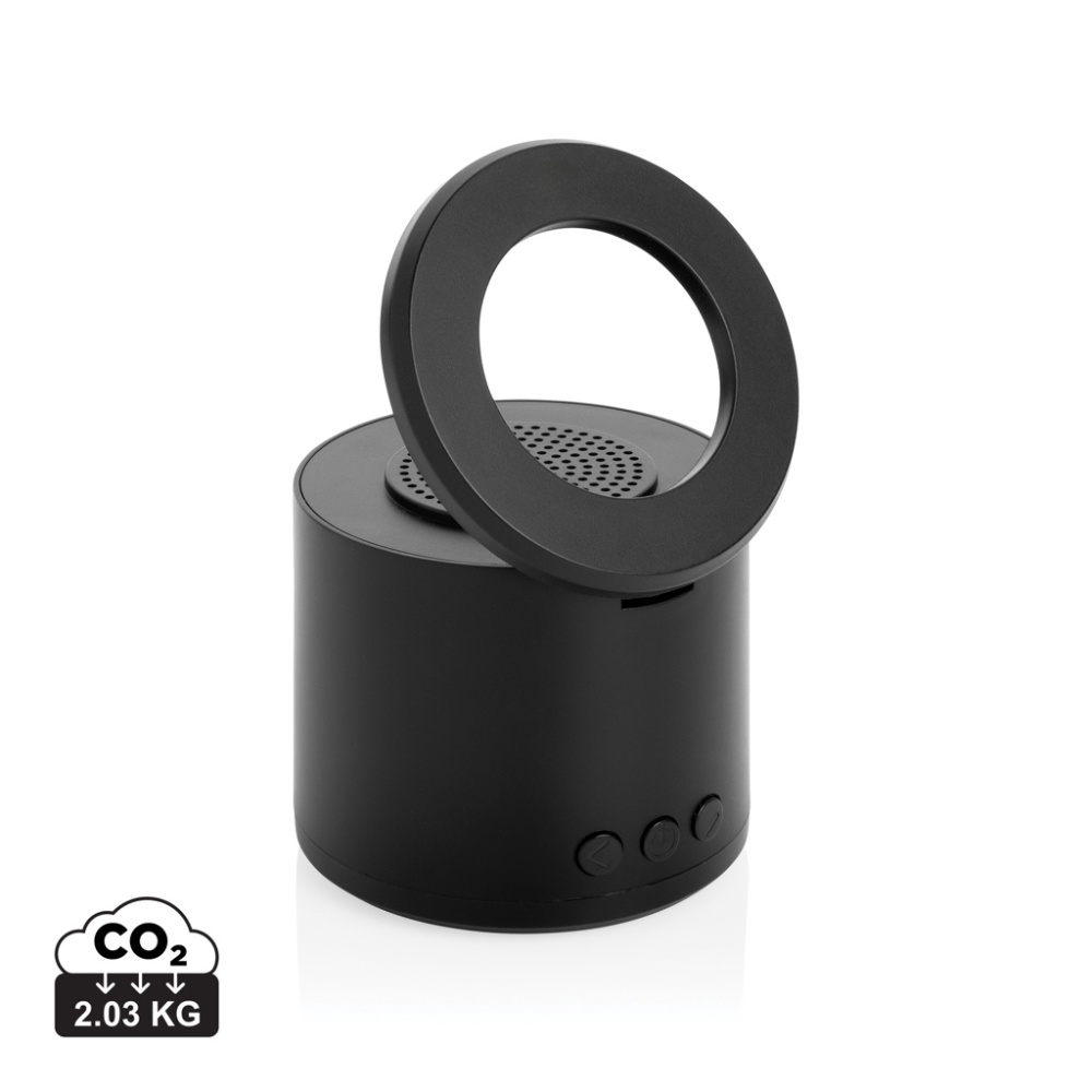 Logo trade promotional merchandise photo of: Magpulse RCS recycled plastic 3W speaker w/magnetic holder