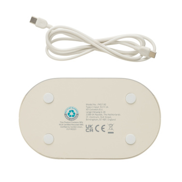 Logo trade corporate gifts image of: LumaRise RCS reycled plastic white noise alarm clock