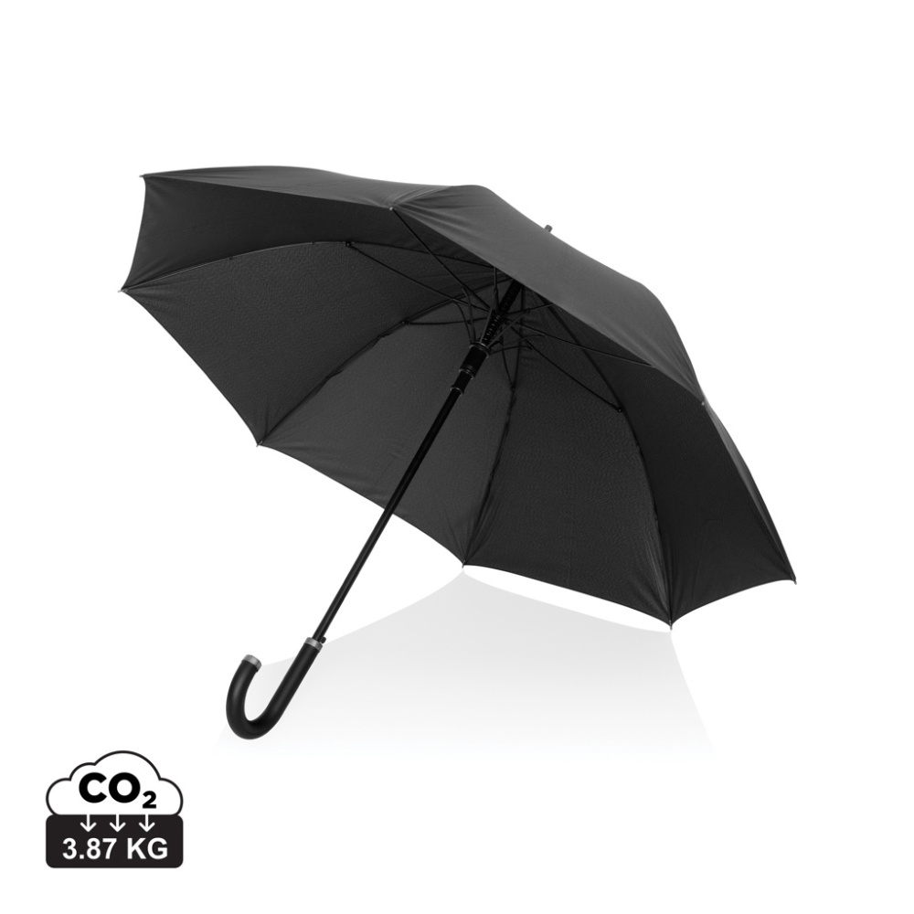 Logo trade corporate gifts picture of: Swiss Peak Vero Aware™ RPET 25” umbrella w luxe handle