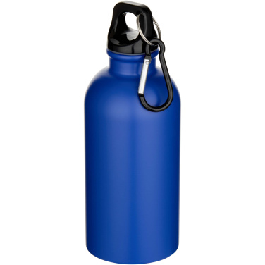 Logo trade promotional gifts picture of: Oregon 400 ml matte RCS recycled single wall stainless steel water bottle with carabiner