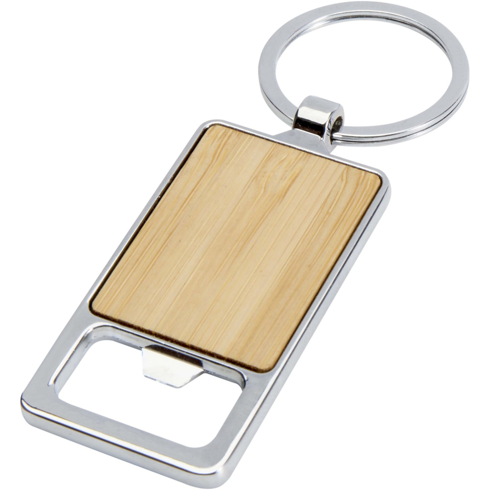 Logo trade corporate gifts picture of: Snapper bamboo keychain with bottle opener