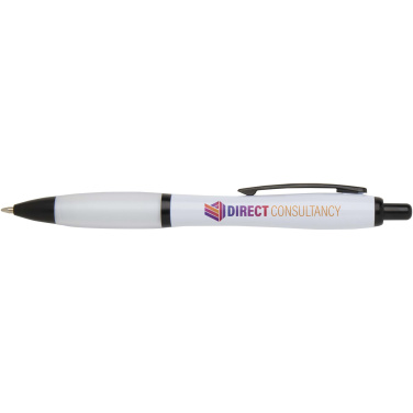 Logo trade promotional products image of: Nash recycled plastic ballpoint pen with black trims (black ink)