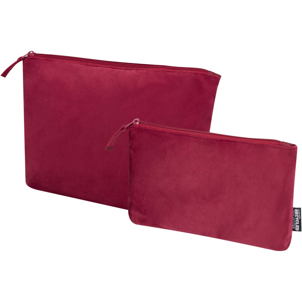 Logo trade promotional item photo of: Swift GRS recycled velvet toiletry bag set