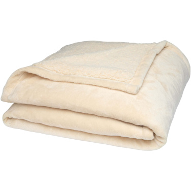 Logo trade business gift photo of: Ashen GRS recycled sherpa blanket