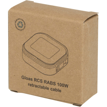 Logotrade promotional gift image of: Gloas 5-in-1 recycled retractable data sync and 100W fast charge cable with smartphone tool kit