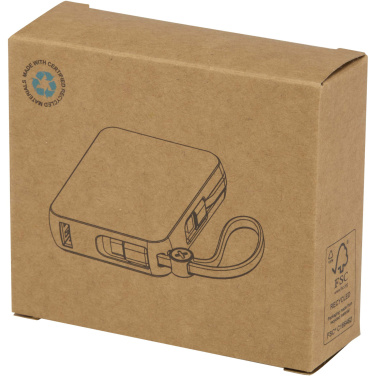 Logo trade advertising products picture of: Acrux 10.000 mAh 35W tablet power bank with built in Type-C cable - made from recycled plastic