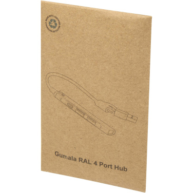 Logotrade business gift image of: Alkaid 4-port recycled aluminium USB-A and Type-C hub with dual input