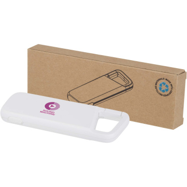 Logo trade promotional merchandise image of: Alkes 5000 mAh 12W recycled plastic water resistant power bank with carabiner