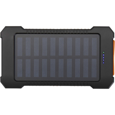 Logo trade promotional items image of: Altair 5000 mAh 10W recycled plastic rugged solar power bank with built-in torch