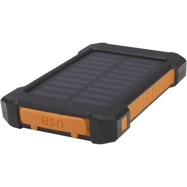 Logotrade promotional product picture of: Altair 5000 mAh 10W recycled plastic rugged solar power bank with built-in torch