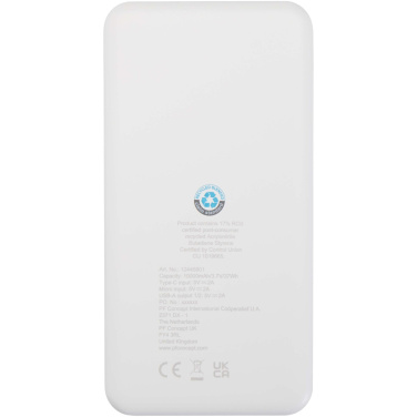 Logo trade promotional merchandise photo of: Intan 10.000 mAh 10W recycled plastic power bank