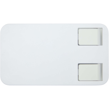 Logo trade promotional gifts image of: Alhena recycled plastic foldeable phone holder with metal desk stand