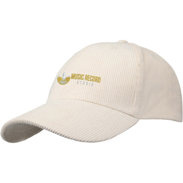 Logo trade promotional item photo of: Hutton 6 panel recycled corduroy cap