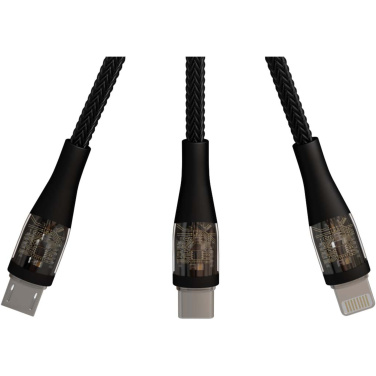 Logo trade promotional items picture of: SCX.design C51 60W 5-in-1 rPET fast charging cable with display