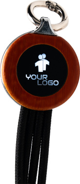 Logotrade promotional giveaways photo of: 4-in-1 cable with elighted logo in a wooden casing