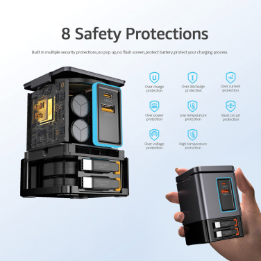 Logotrade business gift image of: Urban Vitamin Sacramento 105W GAN charger+retractable cables