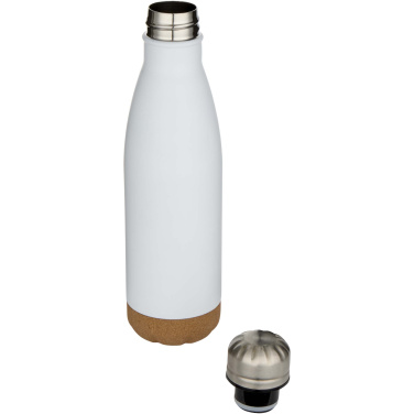 Logotrade promotional giveaway image of: Cove 500 ml double wall vacuum insulated stainless steel water bottle with cork details