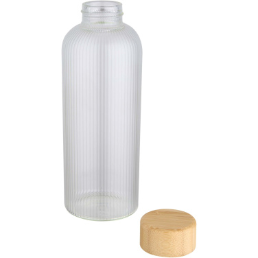Logotrade promotional product image of: Mirage 650 ml single-walled borosilicate glass bottle with bamboo lid