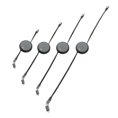 Logotrade corporate gifts photo of: Terra RCS recycled aluminium retractable 240W 2-in-1 cable