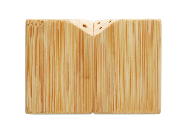 Logo trade promotional products image of: Bamboo salt & pepper set