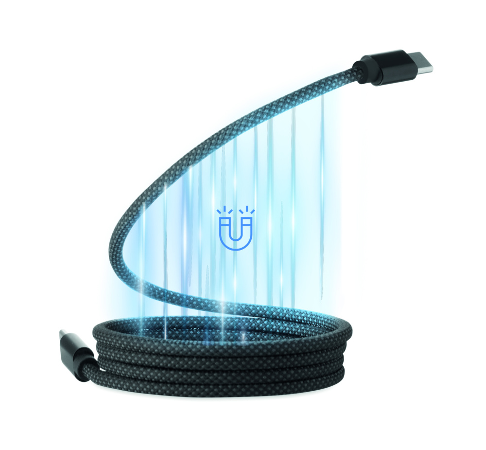 Logotrade promotional item picture of: Braided magnetic cable in RPET